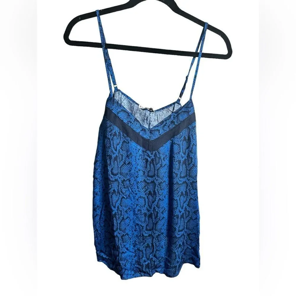 NWT PJ Salvage Women’s Blue/Black V Neck Cami Pajama Lounge Top - Size XL